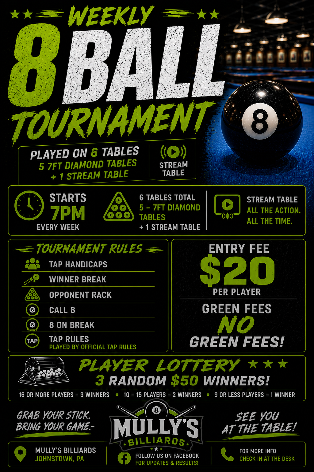Weekly 8-Ball Tournament